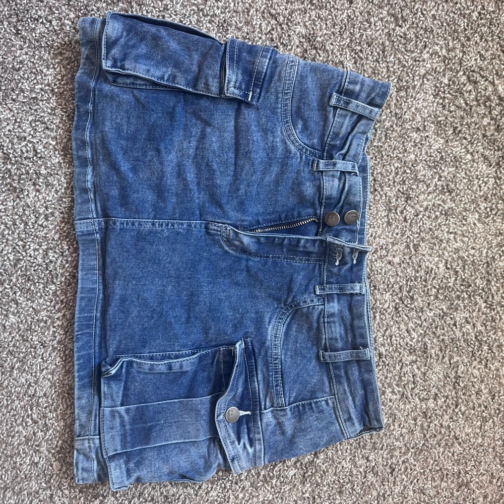 Cargo Denim Skirt
